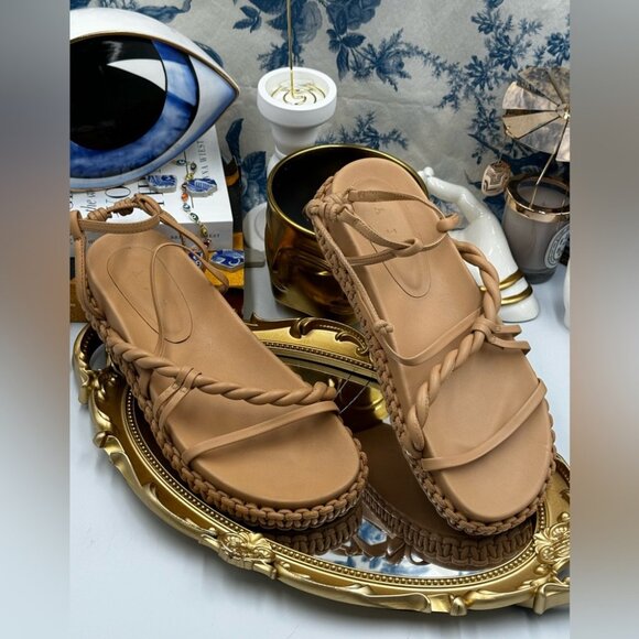 🆕 AJE 🧿 NWOT Tryphena Platform Twist Sandal, Beige - SIZE 38 - Picture 14 of 16